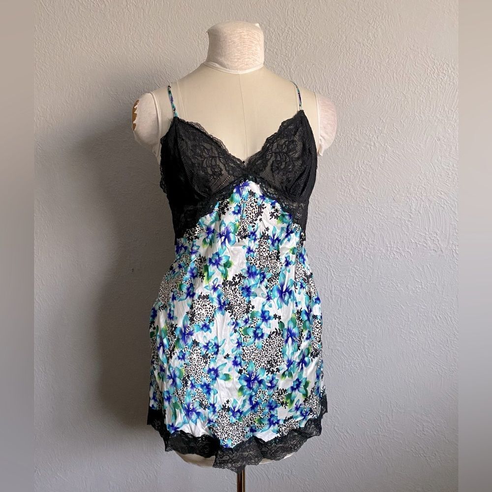 Victorias Secret Silk Multi Colored Floral Slip Dress Size L